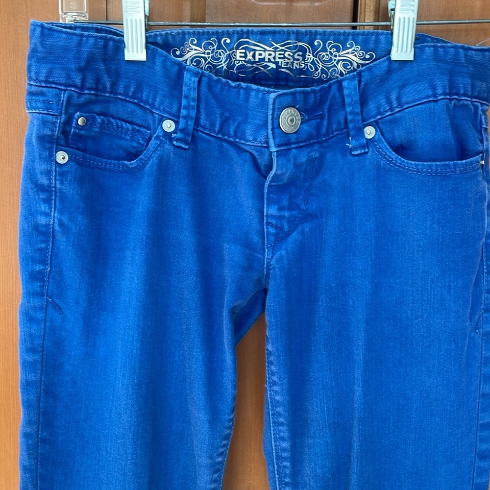 Express Jeans Womens 2 Zelda Jean Legging Slim Fit Low Rise Blue Denim Stretch